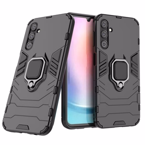 Dėklas telefonui Ring Armor Samsung Galaxy A24 4G su magnetiniu laikikliu ir žiedu - juodas