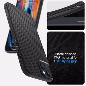 Spigen Liquid Air dėklas iPhone 14 – matinis juodas