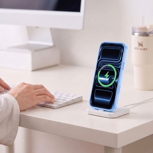 Tech-Protect MagPeak MagSafe CC dėklas, skirtas iPhone 18 Pro / 17 Pro – skaidrus mėlynas