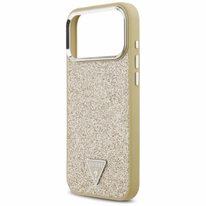 Guess Glitter Triangle Logo MagSafe чехол iPhone 17 Pro Max золотой