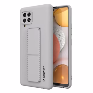 Wozinsky Kickstand Case silikoninis dėklas su stovu Samsung Galaxy A42 5G pilka