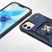 Wozinsky Ring Armor dėklas telefonui iPhone 14 šarvuotas dėklas su magnetiniu laikikliu mėlynas