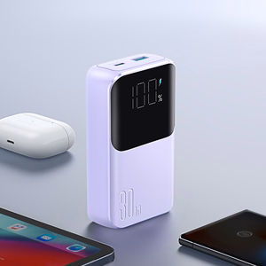 Mini išorinė baterija Joyroom JR-PBC07 20000mAh 30W su USB-C ir Lightning laidais (violetinė)