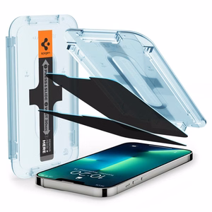 Spigen Glas.tR EZ Fit Privacy grūdintas stiklas iPhone 13 / 13 Pro / 14 / 16e - 2 vnt.