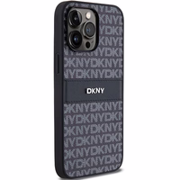DKNY Odinis mono juosta ir metalinis logotipas dėklas telefonui iPhone 14 Pro Max - juodas