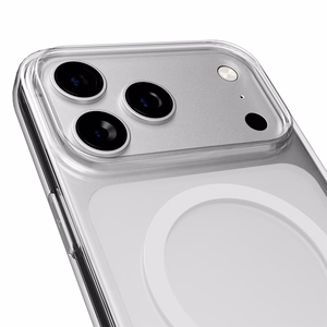 Puro Lite Mag TPU+PC dėklas telefonui suderinamas su MagSafe iPhone 17 Pro Max - skaidrus su baltu žiedu