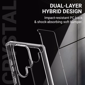 Crong Crystal Shield Cover dėklas, skirtas Samsung Galaxy S25, skaidrus