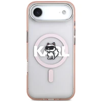 Karl Lagerfeld IML Choupette Sketch Logo MagSafe dėklas telefonui iPhone 17 Air - rožinė
