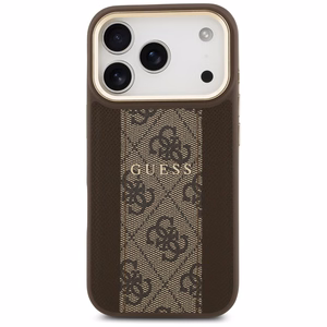 Guess 4G Stripe Magnetinis dėklas telefonui iPhone 17 Pro - ruda