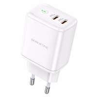 Įkroviklis Borofone BN9 35W 2xUSB-C baltas