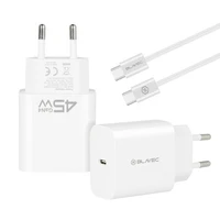 Blavec Wall charger BC-7 GaN4 - Type C - PD QC 45W 3A with Type C to Type C cable (TCBC7G4-CW453A+CC) white (damaged packaging)