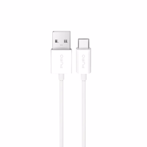 Puro 10W TPE USB-A - USB-C kabelis 2m - baltas