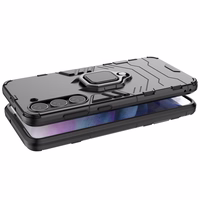 Ring Armor dėklas Samsung Galaxy S23+ šarvuotas dangtelis magnetinis laikiklis žiedas juodas