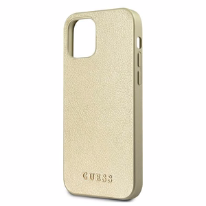 Guess GUHCP12LIGLGO iPhone 12 Pro Max 6.7" auksinis/auksinis kietas dėklas Iridescent