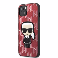 Karl Lagerfeld KLHCP13SPMNIKPI iPhone 13 mini 5.4" kietas dėklas raudonas/raudonas Monograma Ikonik Pleistras