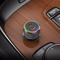 Automobilinis įkroviklis Hoco 2 x USB C QC PD 50W NZ14B juodas