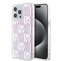 DKNY DKHCP15XLCPEPP iPhone 15 Pro Max6.7" rožinis dėklas Liquid Glitter Multilogo
