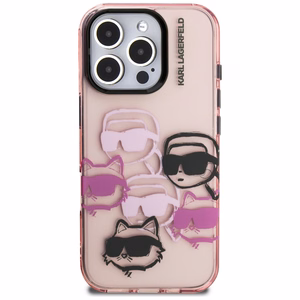 Karl Lagerfeld IML Multi K&C galvos raštas dėklas telefonui iPhone 16 Pro Max - rožinė