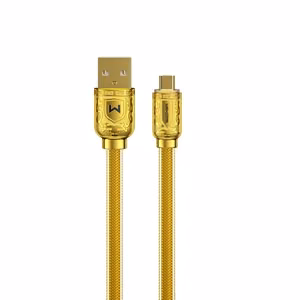 WEKOME WDC-161 Sakin Series USB-A–Micro-USB įkrovimo ir duomenų laidas, 1 m, 6 A, aukso spalvos