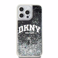 DKNY skystojo blizgučio didelio logotipo dėklas telefonui iPhone 14 Pro Max - juodas