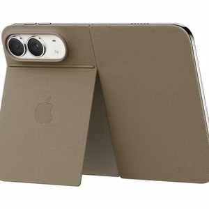 MKR64ZM/A atverčiamas dėklas iPhone Duo su atrama, pilkai rusvas