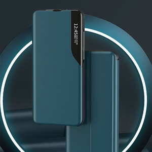 Dėklas telefonui Samsung Galaxy A72 4G mėlynas su stovu, Eco Leather View Case