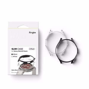 Ringke Slim 2 dalių dėklas Samsung Galaxy Watch 6 Classic 43mm - juodas ir skaidrus