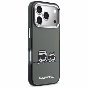 Karl Lagerfeld IML Karl & Choupette Peekaboo Logo MagSafe Dėklas for iPhone 17 Pro Max - juodas