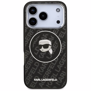 Karl Lagerfeld IML Karl Galvos Logotipas Magnetinis dėklas telefonui iPhone 17 Pro Max - Juodas