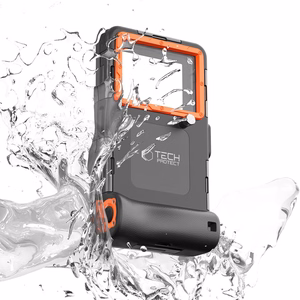 TECH-PROTECT IPX8 UNIVERSAL NARDYMO VANDENIUI ATSPARUS DĖKLAS JUODAS/ORANŽINIS