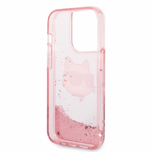 Karl Lagerfeld KLHCP14XLNCHCP iPhone 14 Pro Max 6.7" pink/pink kietas dėklas Glitter Choupette Head