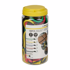 Dunlop elastic luggage cords with hooks, 18 pcs.