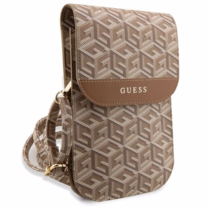Guess dėklas telefonui GUWBHGCFSEW rudas Piniginė GCube Stripe
