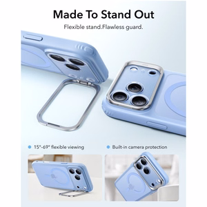 ESR Classic Hybrid Kickstand MagSafe dėklas, skirtas iPhone 18 Pro / 17 Pro, matinis šviesiai mėlynas