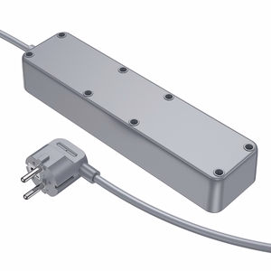 "Borofone" maitinimo juosta BAC9 - 3 lizdai 240V + 3xUSB + C tipo - PD 20W 2 metrai, juoda