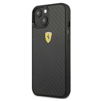 Ferrari FEHCP13SFCABK iPhone 13 mini 5.4" juodas kietas dėklas On Track Real Carbon