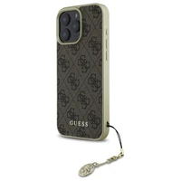 Guess 4G Charms Kolekcijos dėklas iPhone 16 Pro - rudas