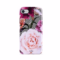 PURO Glam Geo Flowers - dėklas iPhone SE (2022/2020) / 8/7 / 6s (rožinis Peonies)
