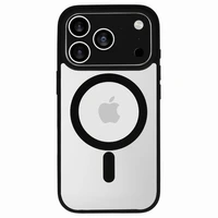 Akrilinis spalvotas magnetinis dėklas telefonui Iphone 17 Pro Max juodas