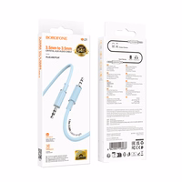 Borofone Kabelis AUX BL21 Lemon - 3,5 mm audio kištukas į 3,5 mm audio kištuką - 1 metro ilgio mėlynas kabelis