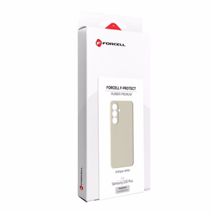 Dėklas Samsung S26 PLUS Forcell F-Protect Rubber Premium suderinamas su MagSafe antikinė balta