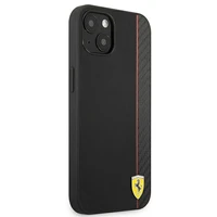 Ferrari FESAXHCP13SBK iPhone 13 mini 5.4" juodas/juodas kietas dėklas On Track Carbon Stripe