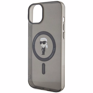 Dėklas telefonui Karl Lagerfeld IML Ikonik Magnetinis MagSafe iPhone 15 Plus - juodas (m)