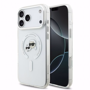 Dėklas Karl Lagerfeld IML K&CH Heads Metal Frame MagSafe Apple iPhone 18 Pro Max