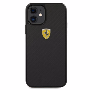 Ferrari FERCAHCP12SBK iPhone 12 mini 5.4" чёрный/чёрный жёсткий чехол On Track Real Carbon