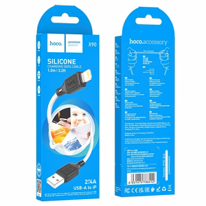 Kabelis USB-A į Lightning Hoco 2,4A 1 m X90 baltas