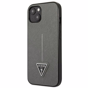 Guess GUHCP14SPSATLG iPhone 14 6.1 "sidabrinis kietas dėklas SaffianoTriangle Logo