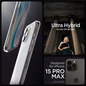 Spigen Ultra Hybrid чехол для iPhone 15 Pro Max - прозрачный матовый