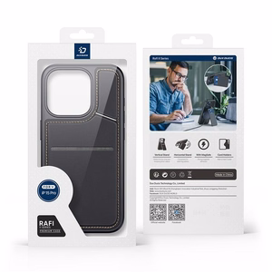 DUX DUCIS dėklas telefonui RAFI II MAG su stovu suderinamas su MagSafe IPHONE 15 Pro juodas