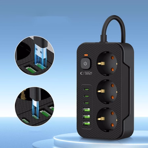 TECH-PROTECT PC3X6 ILGINTUVAS 3 USB & 3 TYPE-C & 3 LIZDŲ 200CM JUODAS